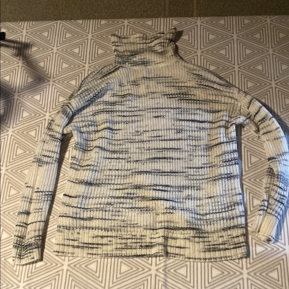 Torrid Cream and Gray‎ Cowl Neck Sweater with Ribbed Texture